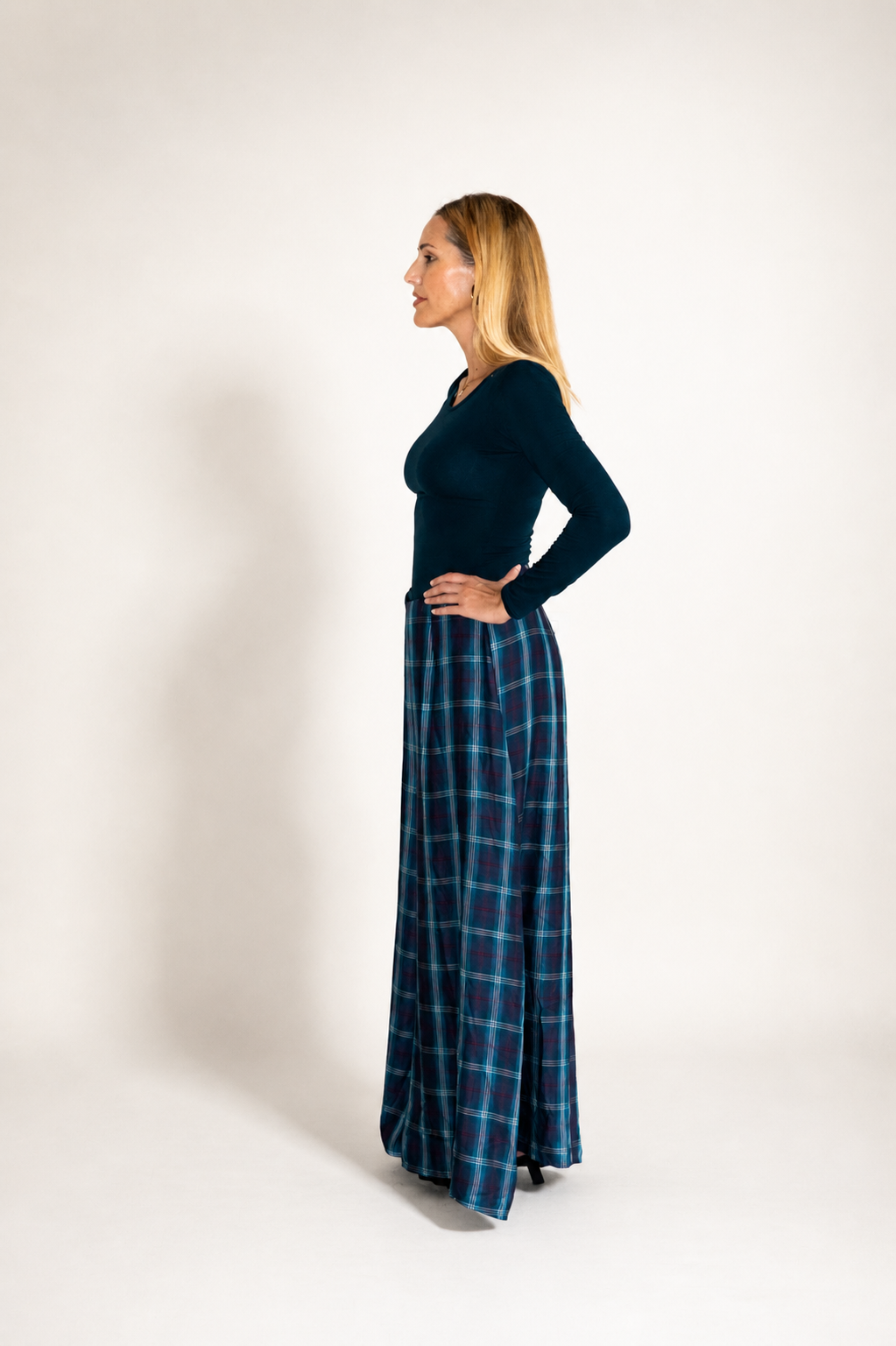 Palazo Plaid Cobalto