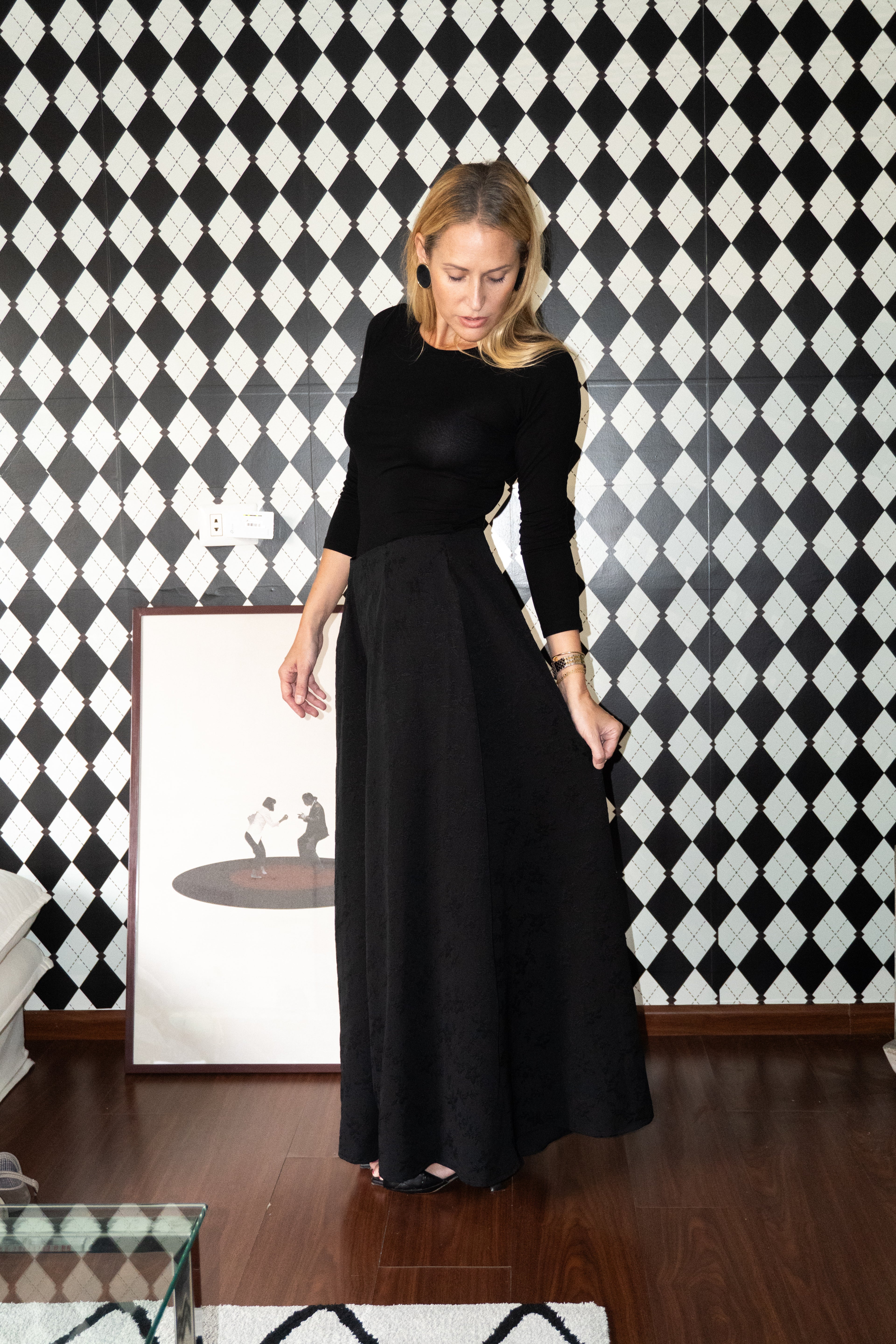Palazo Plaid Black