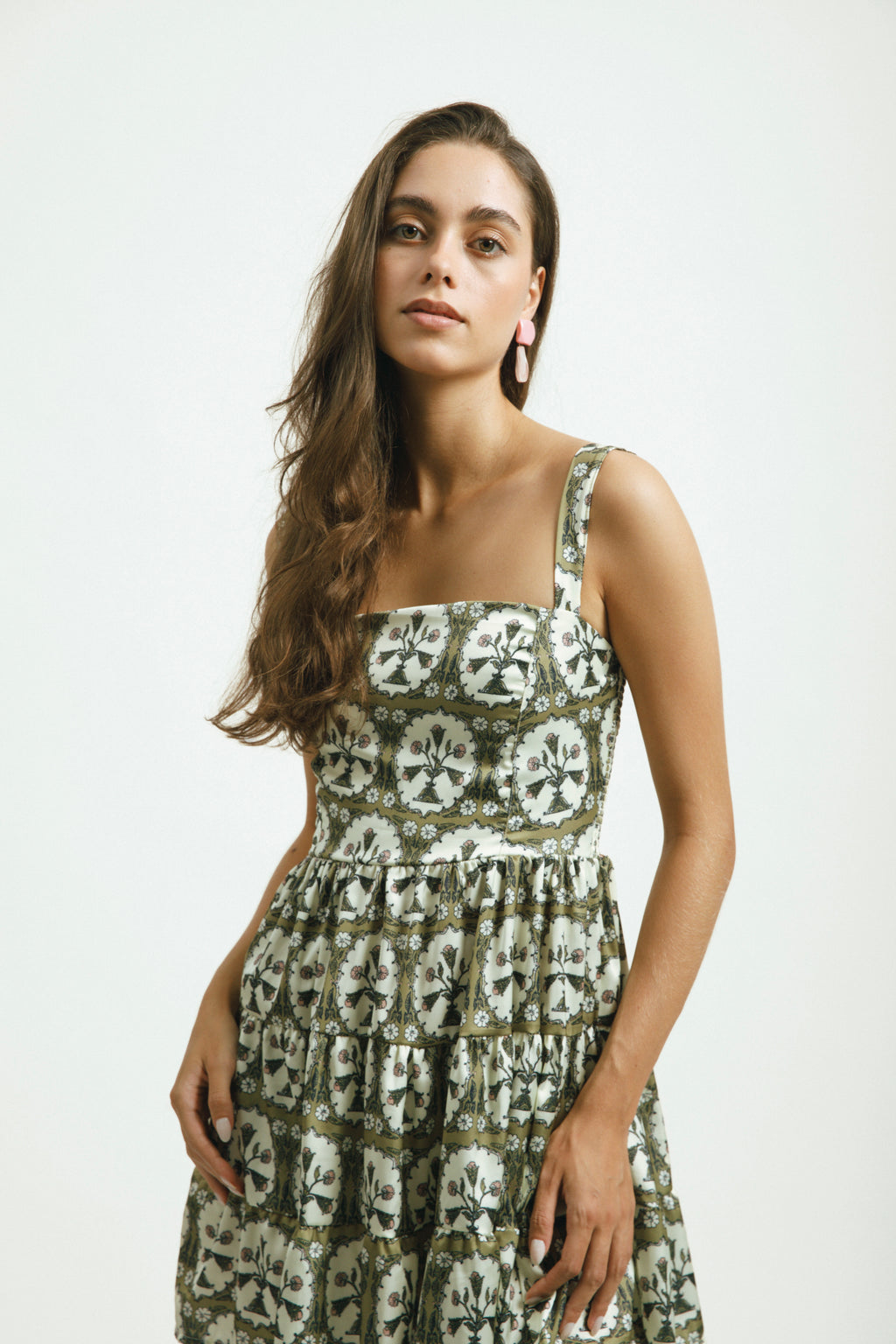 Sianna Dress - Green Tiles