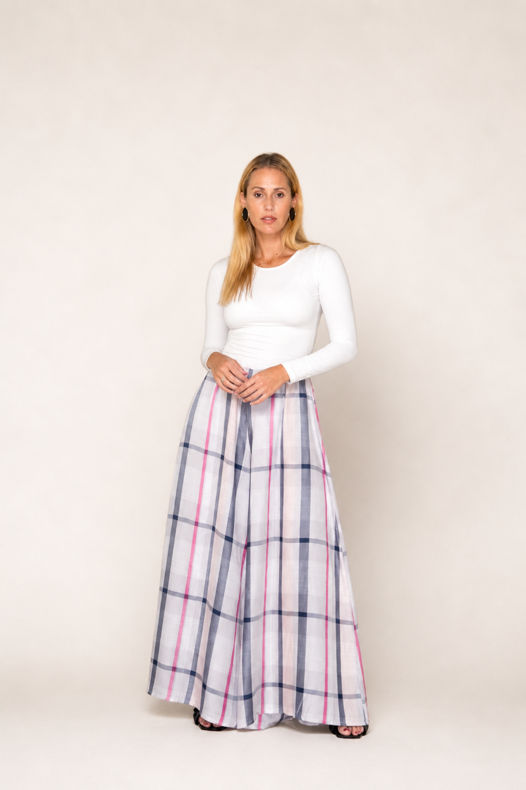 Palazo Plaid Rose