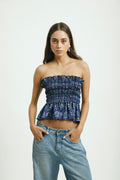blusa top midnight blue floral para mujer